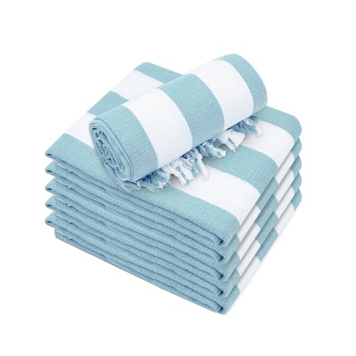 Set of 6 Turkish Beach Towel, Cotton Beach Towels, 36 x 71 Inches Turkish Towel, Sand Free, Quick Dry, Lightweight Beach Towels for Adult Blue - color: Blue, size: 6 Pack