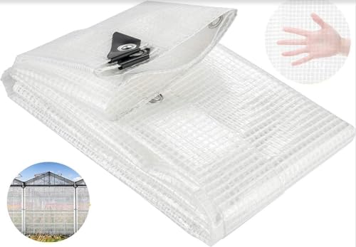 14 MIL Clear Premium Sun Shade Tarp Heavy Duty Canopy Top 6 oz 12x14 Mesh (6'x 16')(Finished Size 5.6 x 15.6) - size: 6'x16'