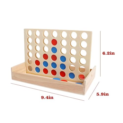 Wooden 4 in a Row Game - Classic Strategy Game for AdultsConnect The 4 Discs of Same Colour in a Row - Travel Games Family Board Games
