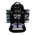 apollo walker Picnic Backpack Bag for 2 Person with Cooler Compartment, Detachable Bottle/Wine Holder, Fleece Blanket, Plates and Cutlery Set - color: Black1, size: 2 Person