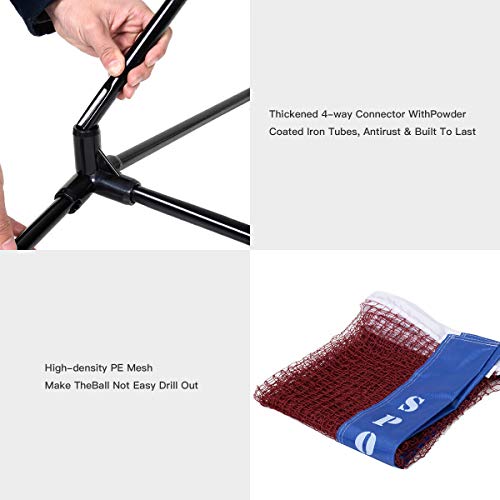 DORTALA Portable Badminton Net 10FT, Freesting Soccer, Volleyball, Pickleball, Tennis Net, Adjustable Height, Easy Setup Badminton Net for Indoor Outdoor Court Beach Backyard