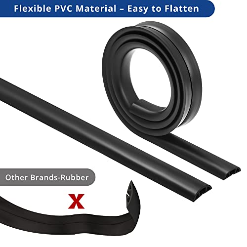 ZhiYo 4ft Cord Hider Floor for 1 Small Wire, Soft PVC Cord Covers for Wires on Floor, Wire Cover to Hide Power Cords, Cable Cover Protect Cords, Cable Cavity: W0.47in x H0.28in Vintage Coffee Brown - color: Coffee Brown, size: W1.2'' x L4'
