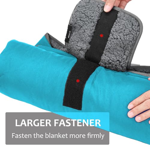 Tirrinia Large Waterproof Outdoor Blanket, Soft Warm Windproof Stadium Blanket with Sherpa Fleece and Foldable for Outdoor Sport, Baseball, Football, Beach, Concerts, Car - color: Aqua Grey, size: 51”x 59”