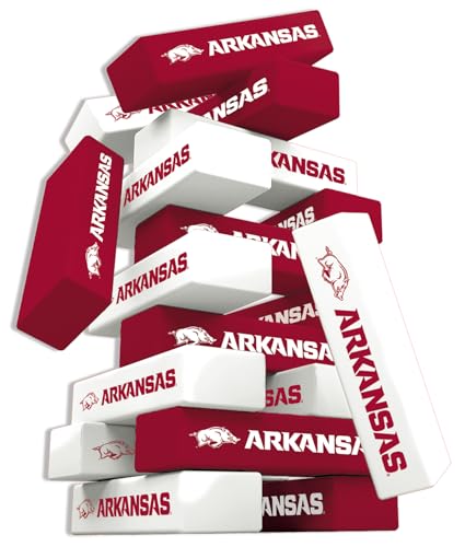 Baby Fanatic MasterPieces Game Day - NCAA Arkansas Razorbacks - Officially Licensed Tumble Tower, Real Wood Blocks - style: Arkansas Razorbacks