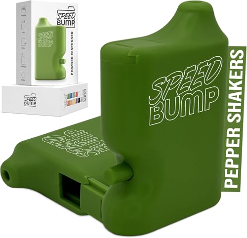 Portable Pepper Shaker (Green) - Versatile Seasoning Set, Multi Functional Salt Dispenser Spice Shakers for Easy Use - Convenient & Discrete Plastic Salt and Pepper Dispenser for Fine Spices - color: Green