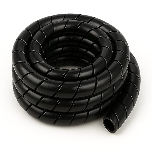 Electriduct 1/2 Inch Heavy Duty Spiral Wrap HDPE Flexible Plastic Cable Sleeve Hose Protector 25 Feet - Black - color: Black, size: 0.5 in - 25 ft
