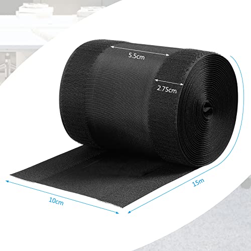 Syhood Cord Cover Floor Cable Protector Carpet Wire Cover Floor Cable Management for Office Carpet Organized and Protect(4 Inch X 50 Feet,Black) - color: Black, size: 4 Inch X 50 Feet