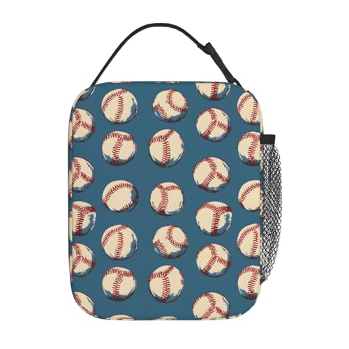 Baseball Lunch Box Insulated Lunch Bag for kids Girls Boys Women,Reusable Lunch Box Containers for Women Men,Durable Cooler Tote Bag Lunchbox for Office/School/Picnic - color: Baseball02