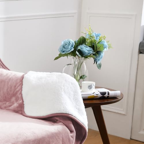 Waterproof Blanket for Bed Couch Sofa, Soft Liquid Pee Proof Pet Blanket for Dog Puppy Cat, Reversible Sherpa Fleece Furniture Protector (Dusty Pink, 30x40 inches) - color: Dusty Pink, size: 30x40 inches