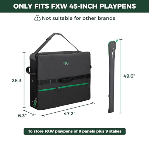 FXW Specialized Dog Playpen Storage Bag (Not Suitable for Other Brands), Designed for RV Trips, Fits 45" H 8 Panels and 9 Stakes, 1 Pack│Patented - color: Black, size: 45 inch(1 Pack)
