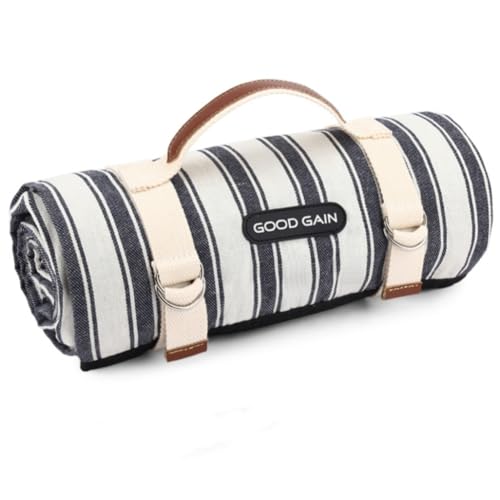 G GOOD GAIN Waterproof Picnic Blanket Portable with Carry Strap for Beach Mat or Family Outdoor Camping Party (Berry Blue) - color: Berry Blue