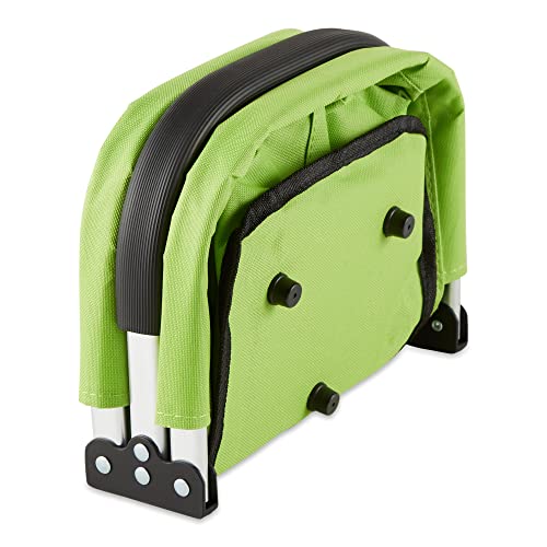 RSVP International Collapsible Market Basket Aluminum Frame, Large Zip Side Pocket, 17x11x18", Green - color: Green, size: 17 x 11 x 18"