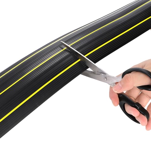 10 Feet Floor Cord Cover, Soft Extension Power Cable Protector to Organize and Protect Wire on Floor, Heavy Duty PVC Duct Easy to Unroll, Prevent Trip Hazard for Home Office or Outdoor