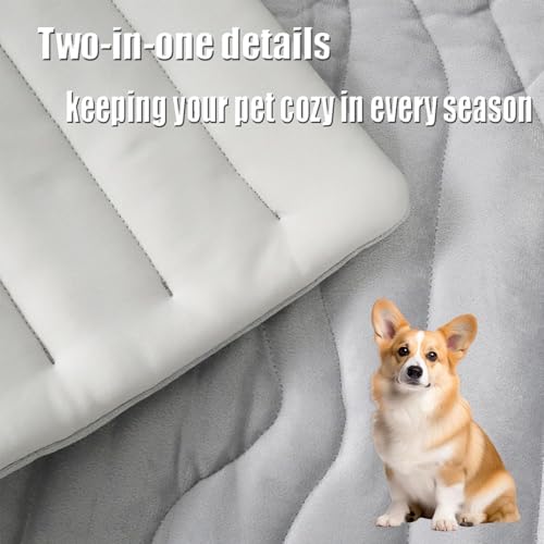 Cooling Mat, Dog Cooling Mat-4x More Effective, Gel-Free Self Washable Portable Pet Coolings Pad for Dogs & Cats Sleeping Mat, Keep for Pets (Beige,80-110 lbs - Extra Large Dog) - color: Beige, size: 80-110 lbs - Extra Large Dog