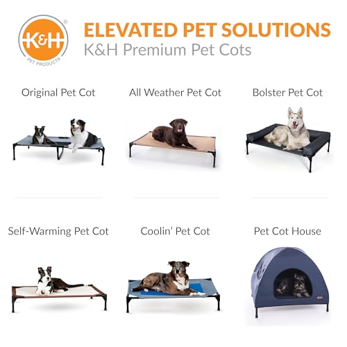 K&H Pet Products Original Elevated Pet Cot Tan with Microfleece Pad - color: Chocolate/Black Mesh, size: Medium