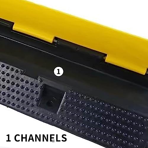 Cable Ramp Cable Protector Ramps Wire Hose Protective 1 Channel Traffic Rubber Plastic Cord Cover Speed Bump for Asphalt Concrete Gravel Driveway Outdoor, 3 Packs - color: 1 channel-3 pack
