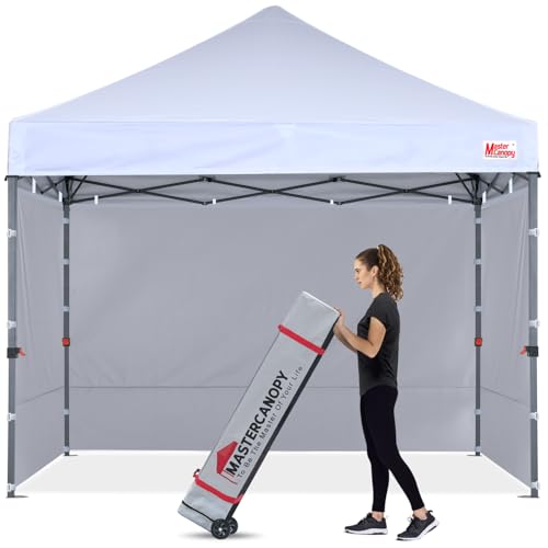 MASTERCANOPY Heavy Duty Pop-up Canopy Tent with Sidewalls (10x10,White) - color: White, size: 10x10