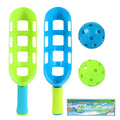Scoop and Toss Set - Outdoor Toys for Kids with 2 Scoop Rackets and 2 Balls, Beach Lawn Yard Scoop Ball Game for Kids and Adults,Backyard Outside Toss and Catch Game - color: 1 Bule 1 Green