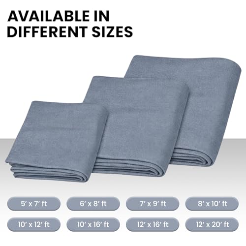Zuperia Heavy Duty Canvas Tarp (6' x 8' ft - Pack of 2) with Rustproof Grommets, UV Resistant & Tear Resistant Multipurpose Tarpaulin Cover for Outdoor, Industrial & Commercial Use (Grey) - color: Gray, size: 6' x 8' ft - 2 Pack