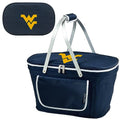 West Virgina University Licensed Mountaineers Patented Collapsible Insulated Picnic Basket Equipped with Service for 4- Designed and Assembled in USA