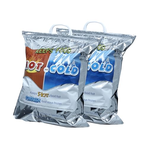 Superio Hot and Cold Insulated Bags for Food Delivery, Grocery Shopping Bags, Food Storage for Hot and Frozen Food for Travel, Disposable Cooler Bag, Reinforced Thermal Lunch Bag (2, 16"x19.25") - color: 2 Pack, size: Large (Meal and Grocery Size)