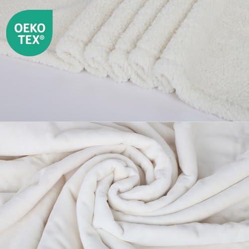 Waterproof Dog Blanket for Medium Dogs - Reversible Washable Pet Blanket, Soft Sherpa Fleece Furniture Protector, Cat Throw Bed Couch, Cream, 30"x40" - color: Cream, size: 30x40 Inch