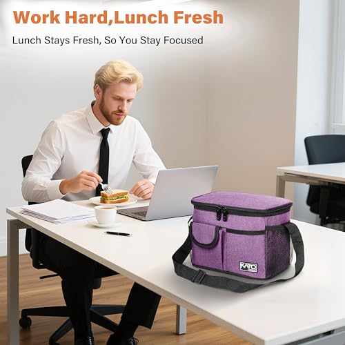Tirrinia Insulated Lunch Bag for Women Men, Leakproof Lunch Box Containers for Adult, Work, School, Soft Lunchbox for Kids,Boys, Adult Cooler Bag for Picnic Hiking Beach,Purple - color: Purple, size: Medium -8L