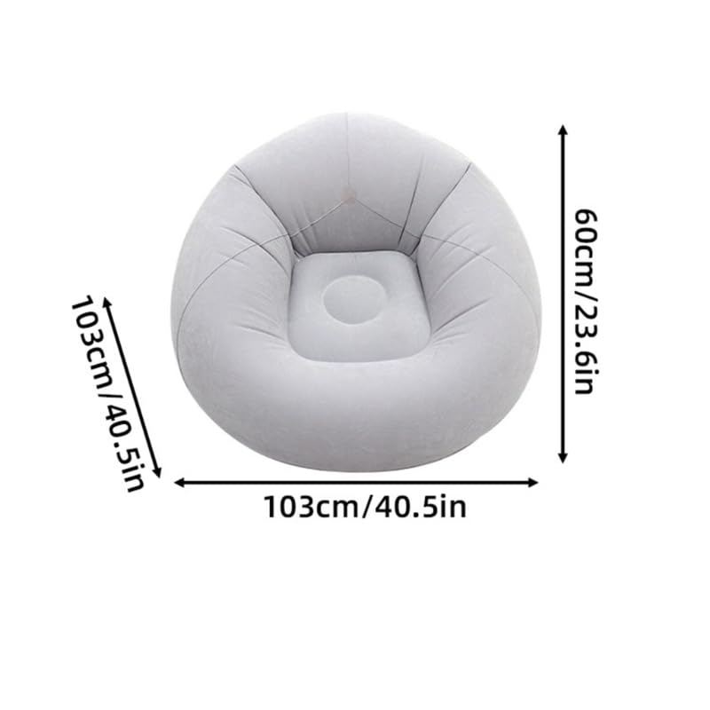 Inflatable Bean Bag Chair with Pump, Flocked PVC Portable Blow Up Couch, Folding Inflatable Couch Lazy Sofa for Indoor & Outdoor, Living Room, Camping, Movie Night, Party (04) - color: 04
