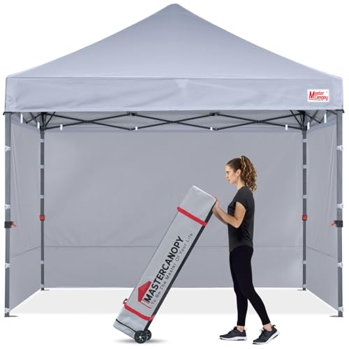 MASTERCANOPY Heavy Duty Pop-up Canopy Tent with Sidewalls (10x10,Gray) - color: Gray, size: 10x10