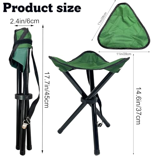 Travel Folding Camping Stool, 14.6 inches Tripod Chair and Maximum weight 210 lbs Outdoor Portable Party Chair Fishing Chair Seat for Camping Fishing Hiking Gardening and Beach Garden Painting - color: Green
