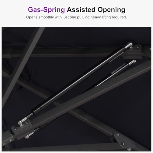 PURPLE LEAF 12' x 9' Rectangular Semi-Auto Outdoor Patio Umbrella Aluminium Market Umbrella Table Sun Umbrella with 1.89" Rod and 8 Sturdy Ribs for Deck Lawn Pool Garden, Navy Blue - color: Navy Blue, size: 9' x 12'