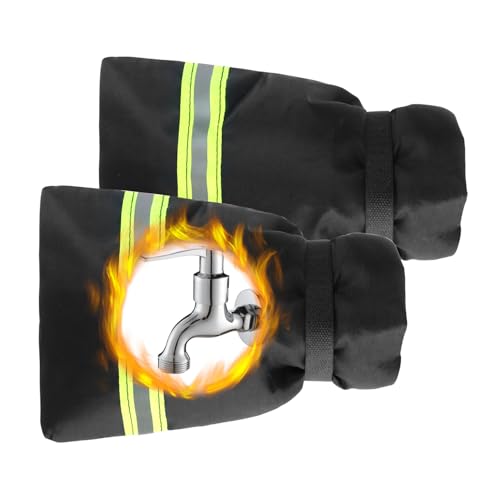 ZHAO 2 Pack Outdoor Water Faucet Covers, 9" H x 6" W Outside Hose Bib Covers Faucet Socks Outside Spigot Cover Insulation Cover with Reflective Strips (6"*9")
