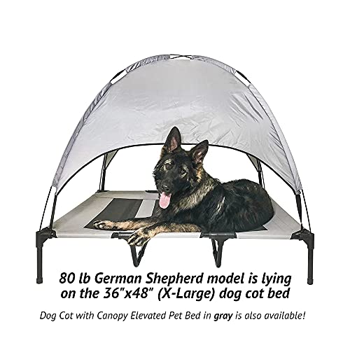 Midlee Salmon Dog Cot with Canopy (36" x 48") - size: 36" x 48"