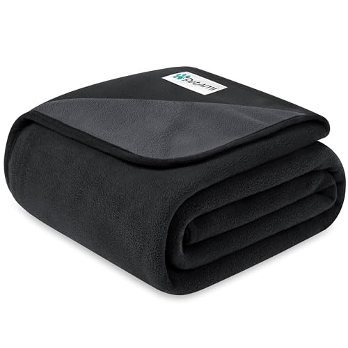 PetAmi Waterproof Pet Blanket Dog Bed Couch Cover for Furniture, Reversible Washable Soft Fleece - color: Black/Gray, size: Medium (29x40)