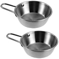 2Pcs Makgeolli Bowls, 304 Stainless Steel Korean Traditional Bowls Round Rice Bowl Wine Cup with Handle, Hiking Soup Dish Food Bowl Camp Cup (Small: 6.5oz, 3.9inch, Silver) - color: Silver, size: Small: 6.5oz, 3.9inch