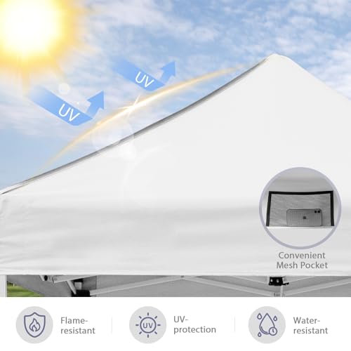 5x5 Pop Up Canopy Tent, Instant Portable Beach Canopy, Outdoor Tent with Carry Bag for Camping, Sports, Tailgating, Events, White - color: White, size: W/O Wall