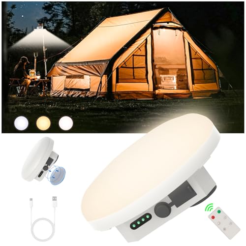 Camping Tent Light LED Rechargeable Portable Hanging Lantern with Remote,IPX5 Waterproof Outdoor Lights with Battery Power, Camp Lamp Light for Glamping Indoor Outages Car Repair - size: 30W Max(Remote-White)