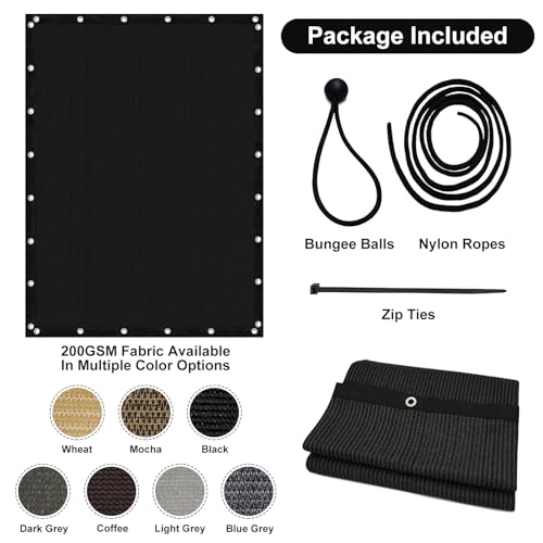 Artpuch Pergola Shade Cover with Grommets 6x10 FT 90% UV Block Outdoor Sun Shade Cloth Privacy Screen for Patio (Customized Available) Black - color: Black, size: 0 6' x 1 0'
