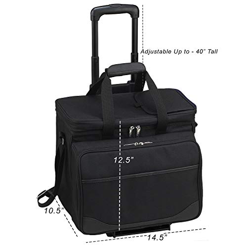 Picnic at Ascot Original Insulated Picnic Cooler with Service for 4 on Wheels-Designed & Assembled in the USA - color: London Plaid
