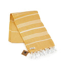 100% Organic Turkish Cotton Beach and Bath Towel, Peshtemal Towel Blanket, Quick Dry Sand Free, Oversized Light Compact, Diamond Weave, Prewashed, 71 x 39 Inches (Yellow) - color: Yellow