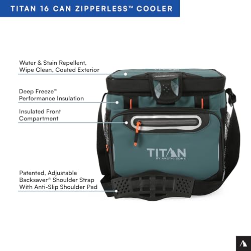 Titan by Arctic Zone Deep Freeze Cooler - Zipperless Hardbody Cooler - Deep Freeze Insulation, HardBody Liner, and SmartShelf - color: Jungle Hunt, size: 16 Can