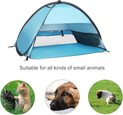 Pop Up Dog Beach Tent, Mini Head Shelters, Small Dog Beach Sun Shelters, Waterproof and Breathable Mobile Phone Stand with Tent Nails, 80cm - color: Sky-Breathable-31.5in
