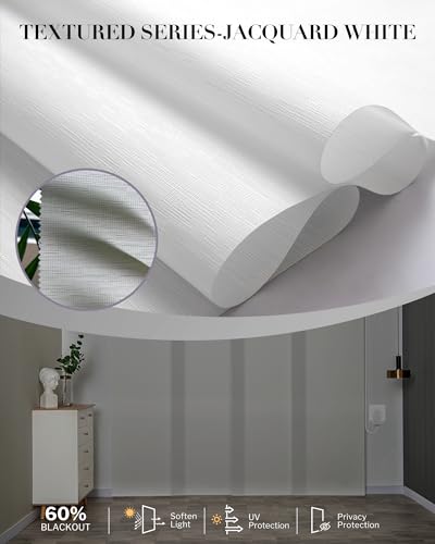 Graywind Manual Sliding Panels Light Filtering Privacy Panel Track Blinds Wand Control Window Blinds for Patio Sliding Glass Door Large Windows Width Up to 153", Custom Size (Jacquard White) - color: Dimout Jacquard White