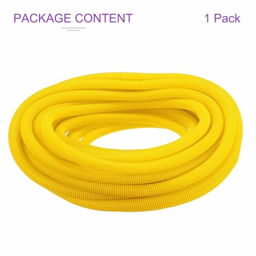 DMiotech 100ft Wire Loom Split Tubing 1 Inch(25.4mm) ID, Cord Protectors from Pet Flexible Conduit Cable Management for Office Home Garden, Yellow - color: Yellow, size: 1"-100ft