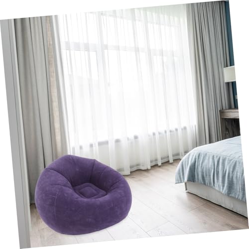PRETYZOOM Inflatable Lazy Chair for Adults Portable Flocked Bean Bag Sofa for Indoor Living Room Bedroom Camping and Outdoor Relaxation Includes Pump Compact and Space-Saving Design