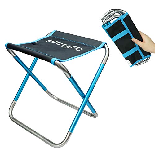 Ultralight Portable Folding Camping Stool for Outdoor Fishing Hiking Backpacking Travelling(XL:13"x14"x15";Large:11.8"x11"x11.4"; Medium:8.3"x9.5"x 11") - color: Blue and Black, size: 11.8"x11"x11.4"