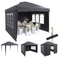 EROMMY 10x10 Heavy Duty Pop Up Canopy Tent with 4 Removable Sidewalls, Waterproof UV50+ Gazebo with Mosquito Netting, Easy Setup Instant Shelter for Backyard, Party, Wedding & Commercial Use, Black - color: Black, size: 10’x 10’