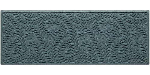 WaterHog Boxwood Front Door Mat Indoor Outdoor Entrance, Absorbent All-Weather Doormat with Non-Slip Rubber Backing, Dirt & Moisture Trapper, Low Profile & Easy Clean, Made in USA, 22"x59" Bluestone - color: Bluestone, size: Runner 22"x59" (2'x5')