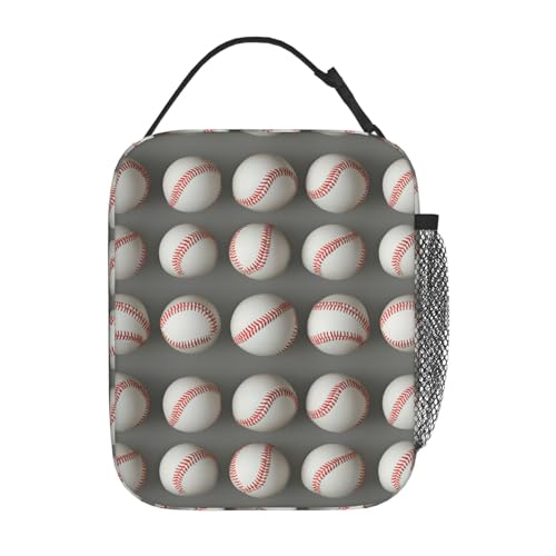 Baseball Print Lunch Box for Players,Adults,Men,Sport Ball Design Insulated Lunchbox,Leakproof Tote Bag,Reusable Cooler Bags for Work,Picnic,Office,Travel,Practical Lunchbag Gifts - color: Baseball01
