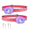 EverBrite LED Headlamp Rechargeable Kids Headlamp with RGB Mode and Adjustable Headband, 3 Modes Multicolor Headlamp for Camping, Reading, Exploring, Hiking-2 Pack - color: Sweety 2 Pack
